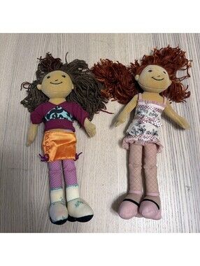 VTG Manhattan Toy Groovy Girls Plush Doll Lot of 2 Yarn Hair Outfits Shoes 2000s